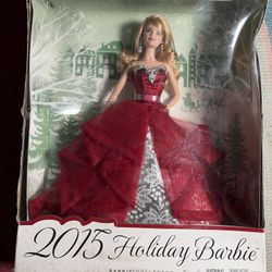 2015 Holiday Barbie Doll Red Gown Mattel Collector Damaged Box NRFB