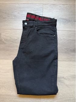 Beverly Hills Polo Club Mens Black Jeans 34 X 30 Slim Fit Flex Stretch