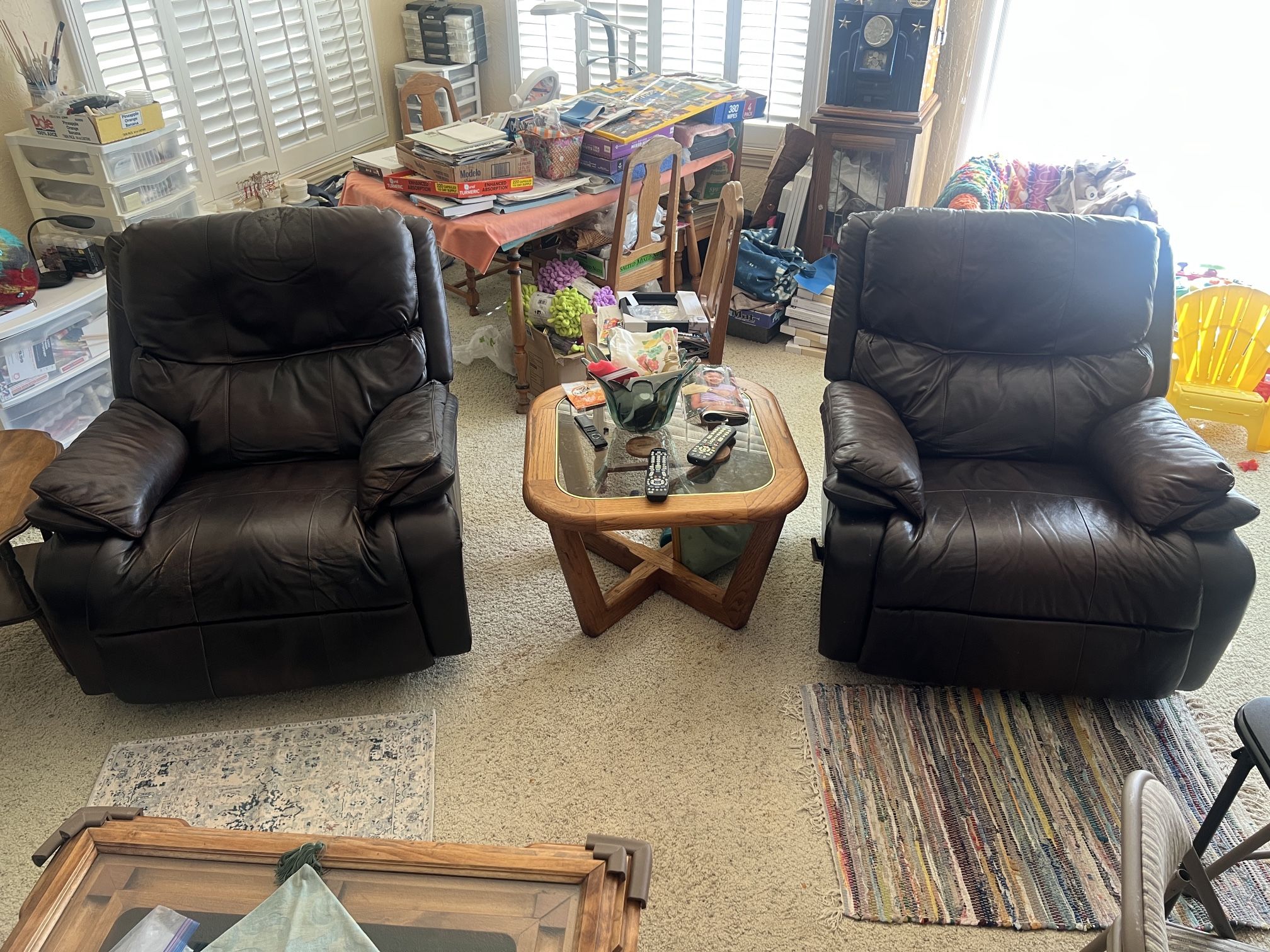 2 Barcalounger Leather Rocker/Recliners