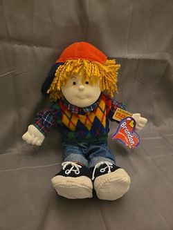Sweetie Pie Kids Brandon Doll 16” Plaid Shirt Yarn Hair Retro 90s Outfit W/ Tags