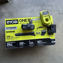 RYOBI ONE+ HP 18V Brushless Whisper Series 130 MPH 510 CFM Cordless Battery Leaf Blower  Kit