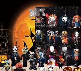 Halloween Doll Advent Calendar 2023 Contains 24 Gifts, Halloween Horror Figures Countdown Calendar with Surprise Toys, The Nightmare Halloween Collect