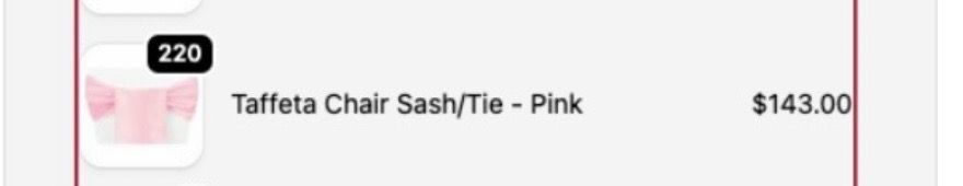 Party decor - pink chair sash