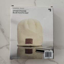 Sharper Image White Smartphone Bluetooth Hat