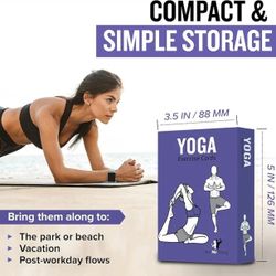 Yoga Pose Workout Cards, Instructional Fitness Deck for Women & Men, Beginner Fi