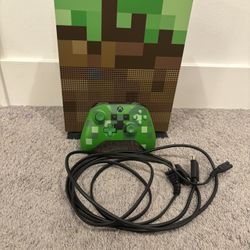 Minecraft Xbox One Limited Edition 1 Tb With Controller And Cables FULLY WORKING