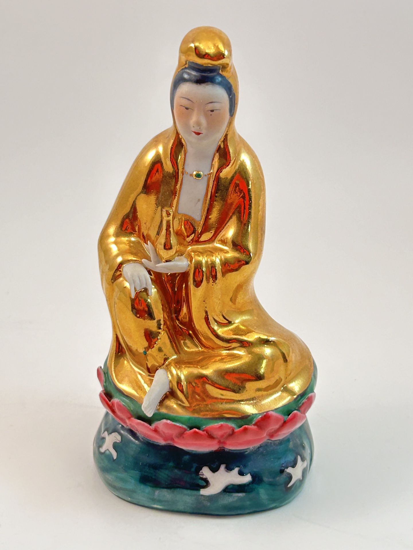 Statue of Guan Yin w/Gold Finish, Vintage