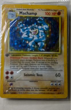 Pokeman 1st edition "MACHAMP"Seismic Toss stage 1