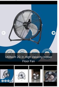 Utilitech 20-in High Velocity Floor Fan