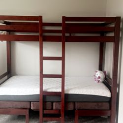 Bunk Bed (twin beds-bottom turns Into table and benches)