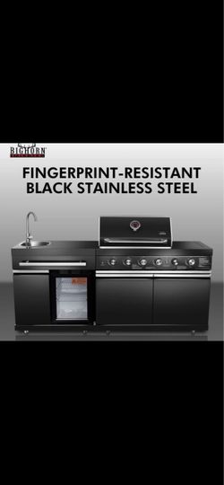🔥 NEW Black Stainless Steel Patio Island BBQ