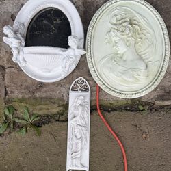 vintage-style angel cameo wall decor plaques