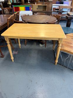 Blonde wood kitchen dining table (in store)