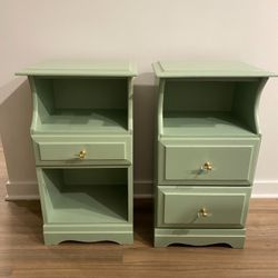 Vintage Green Nightstands 