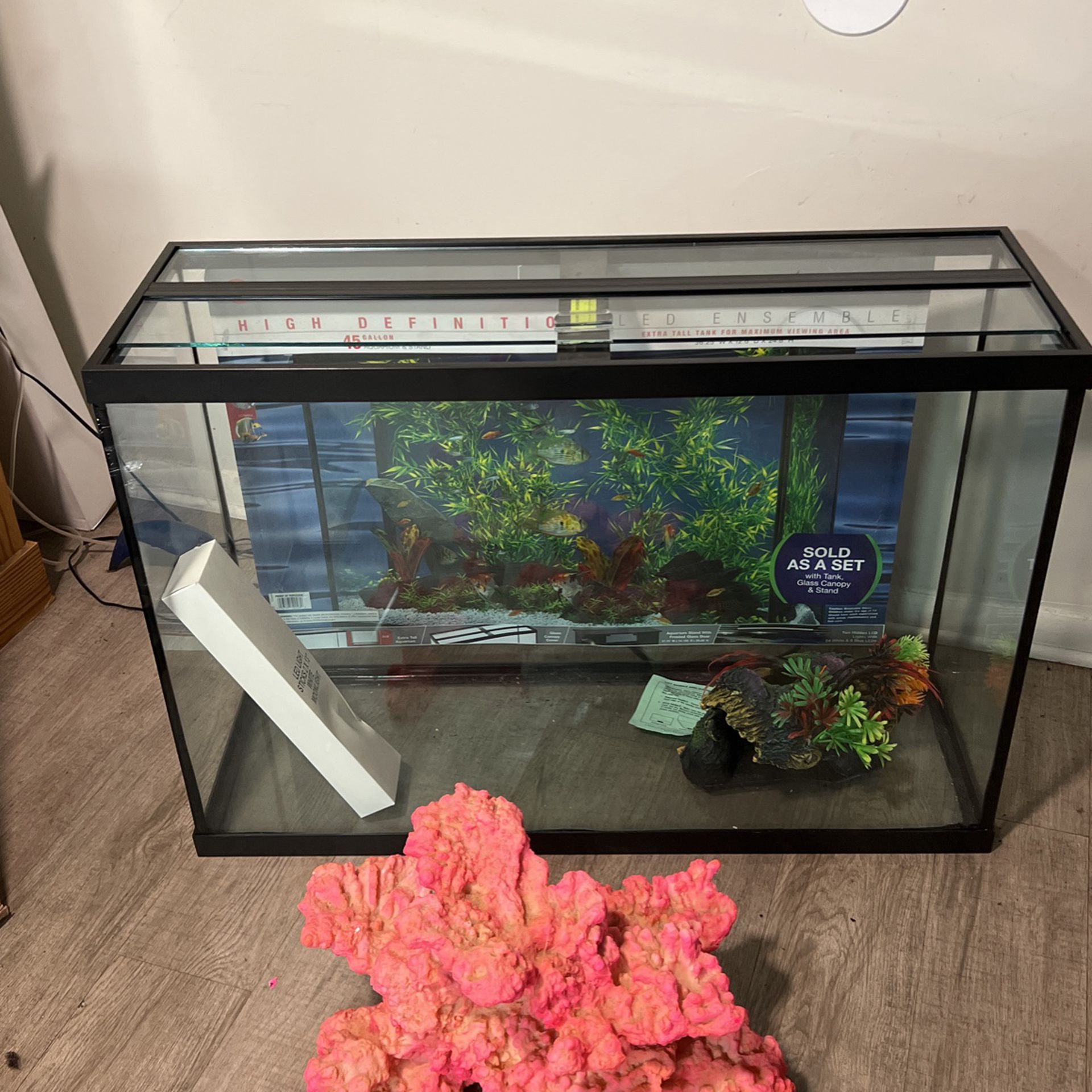 Brand New 45 Gallon Fish Tank With  All 3 Accessories
