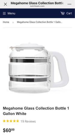 Megahome Glass Collection Bottle 1 Gallon White For Megahome Water Distiller ( bottle only )