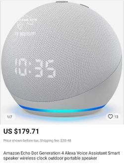 Amazon Echo Dot 4th Generation Glacier White With Clock And Sengled Bluetooth Bulb 