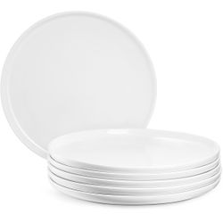 Jassceram 10.5 Inch White Dinner Plates Set of 6