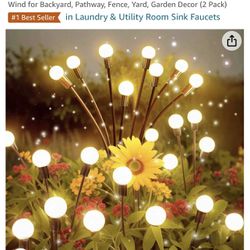 Qnoon Solar Firefly Lights for Outside Waterproof, Outdoor Solar Powered Garden Lights for Yard, Warm White Patio Lights Sway by Wind for Backyard, Pa