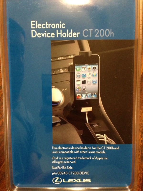 Lexus CT200h electronic device phone holder
