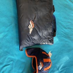 Broncos Outdoor Picnic Blanket & Cotton Helmet Hat