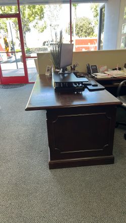 Office desk wooden brown