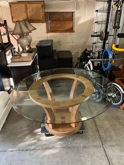 Large round glass table