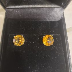 Large Citrine Earrings 14k