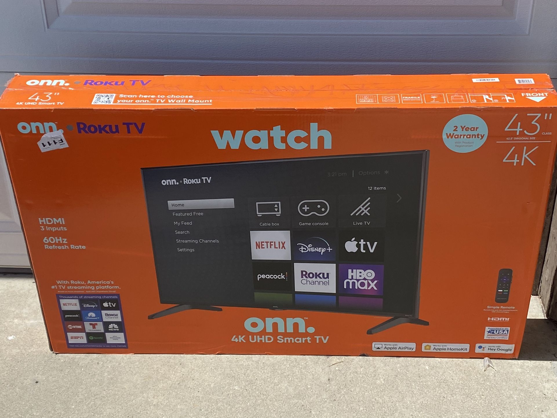 Onn 43” 4K UHD Roku Smart TV