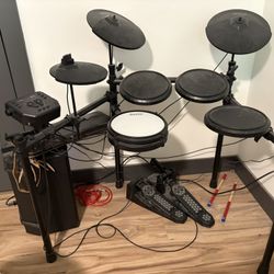Electronic Drum Kit With Mesh Pads & Bluetooth 