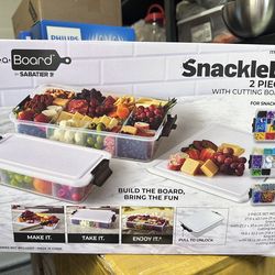 Build A Board SnackleBox 2 Piece Set Sabatier Snack Organizer Charcuterie Box BPA Free New