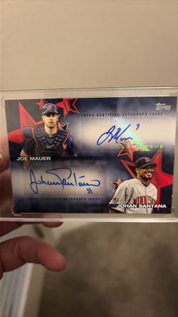 Tops certified dual auto Joe Mauer/ Johan Santana # 9/10