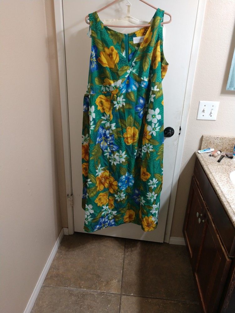 Green Dress With Flowers