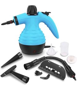 Handheld Steam Cleaner, Multipurpose Portable Upholstery Steamer with Safety Lock and 9 Accessory Kit for Carpet, Couch, Clothes, Mattress, Car Seats,