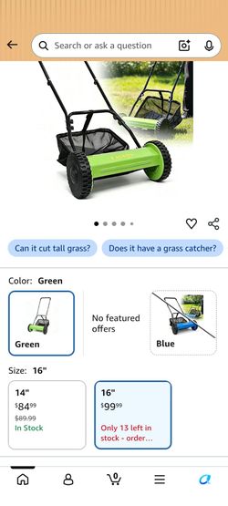 Manual push mower