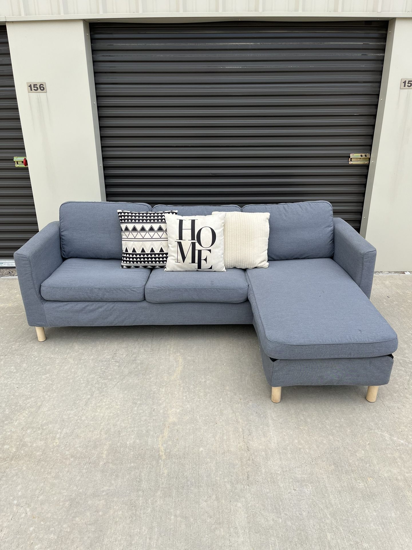 Gray Reversible Sectional Couch. Free Delivery!