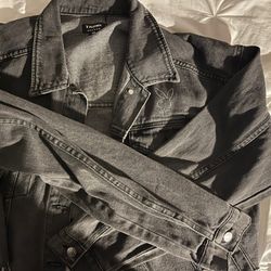Pacsun X Playboy Bedazzled Cropped Jean Jacket Grey