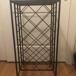 Glass Top Metal Wine Shelf