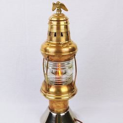 Antique Perkins Perko Marine Maritime Ship Lantern - Converted To Electric