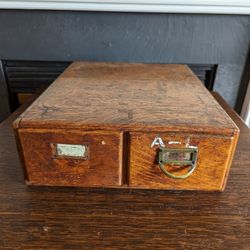 Vintage Tiger Oak Card Catalog 