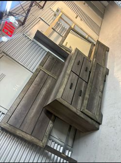 Rustic Wood Dresser with Mirror