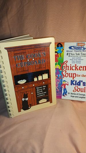 Photo THE COOK'S CUPBOARD NORTH AMERICAN COOKERY +CHICKEN SOUP FOR KID'S SOUL PAPERBACK BOOKS