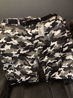 Pro Club Camo Cargo Shorts with Belt