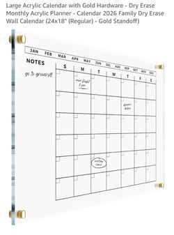 Brand-New Acrylic Wall Calendar