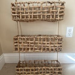 Wicker basket shelves storage