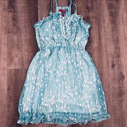 Girl’s Large Blue & White Double Layer Dress