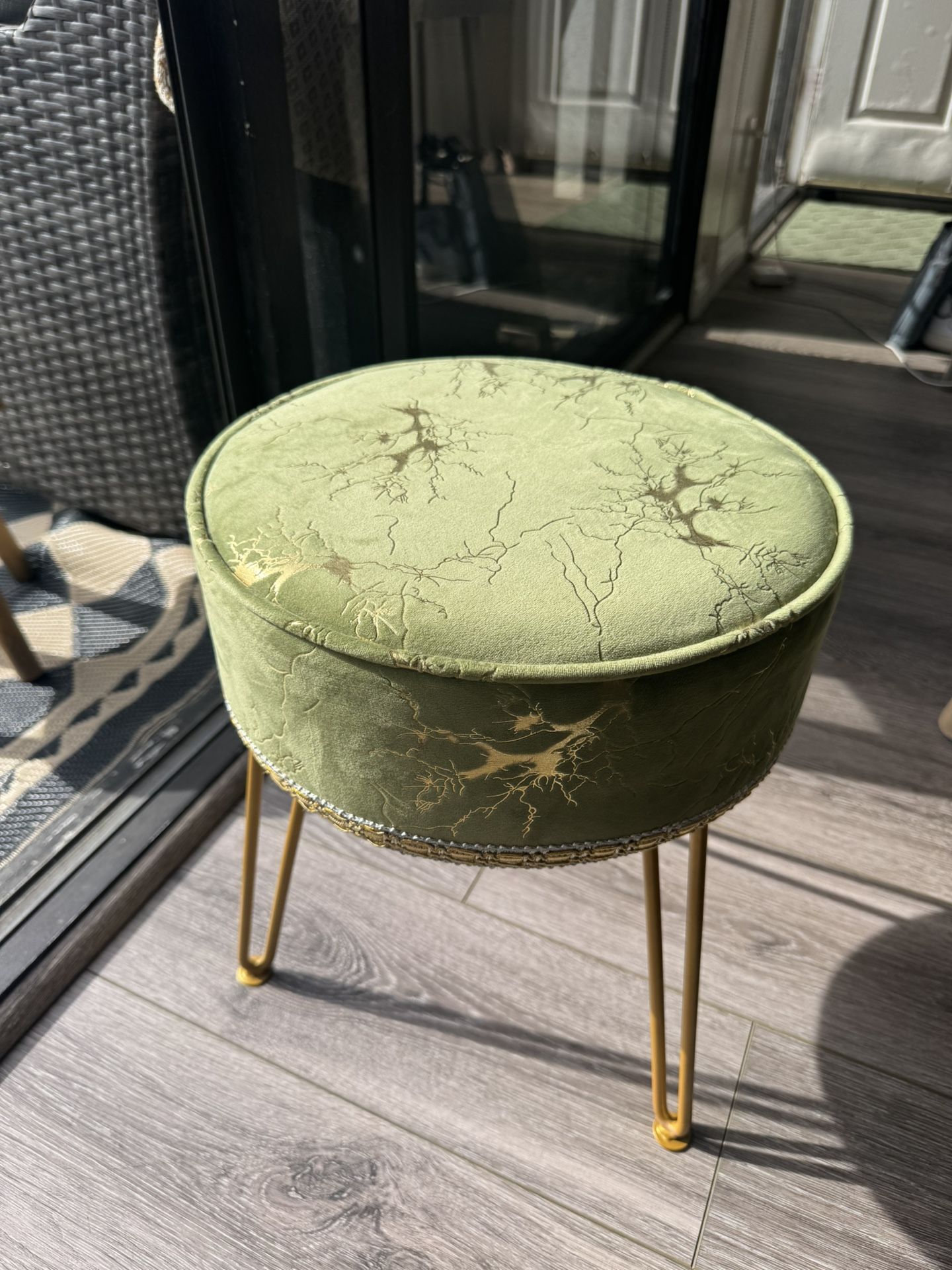 New Vintage yet Modern Stool or Ottoman