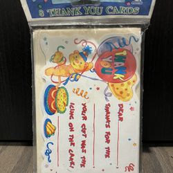 Amscan Birthday Thank You Cards Vintage Party Supplies 8 Count