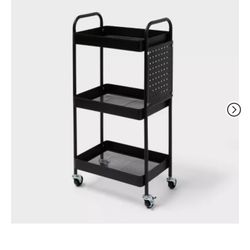 3 Tier Pegboard Cart Black