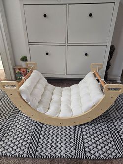 Kids Climbing 4 in 1 Arch Ladder Thick Cream Tufted Padding